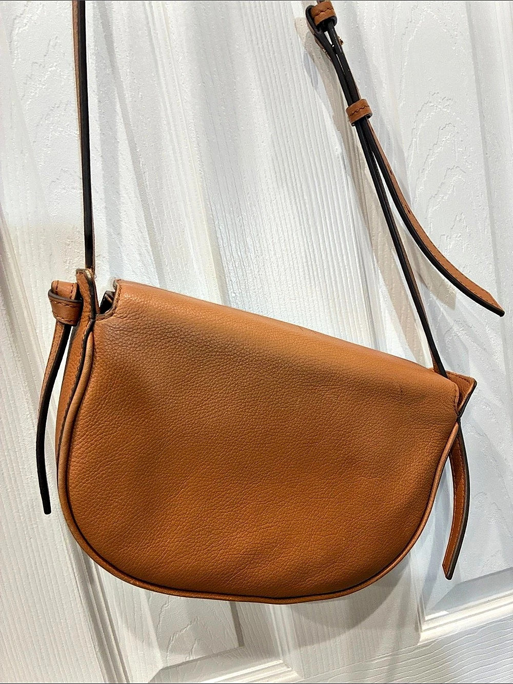 Banana Republic Brown Leather-Style Crossbody Bag Like New